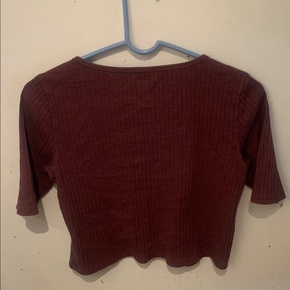 American Eagle Outfitters Purple Ribbed Material Crop Top SZ M - Picture 4 of 5